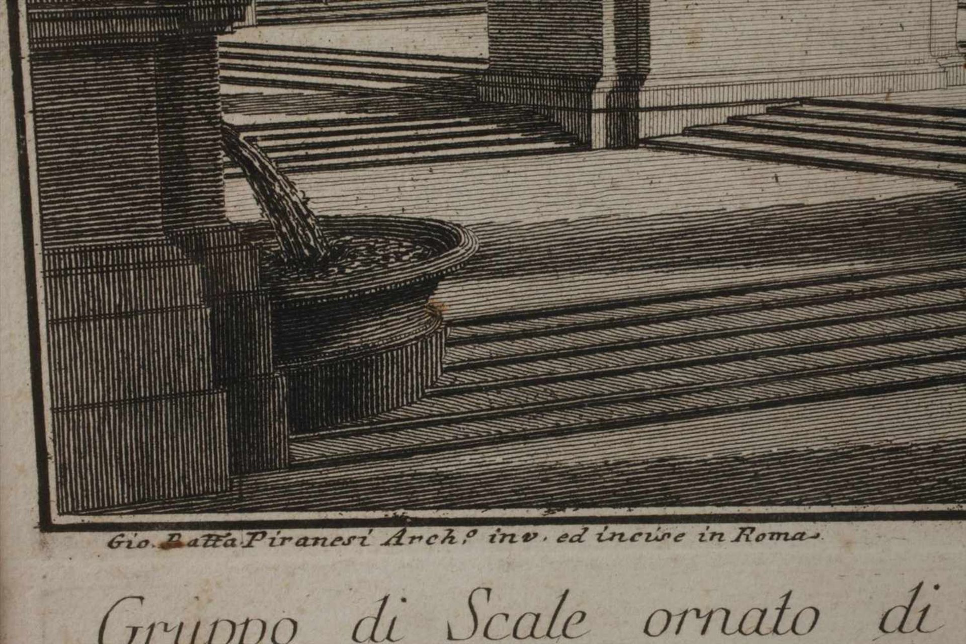Giovanni Battista Piranesi, "Gruppo di Scale..."riesige Eingangshalle mit zahlreichen Brunnen und - Bild 2 aus 3