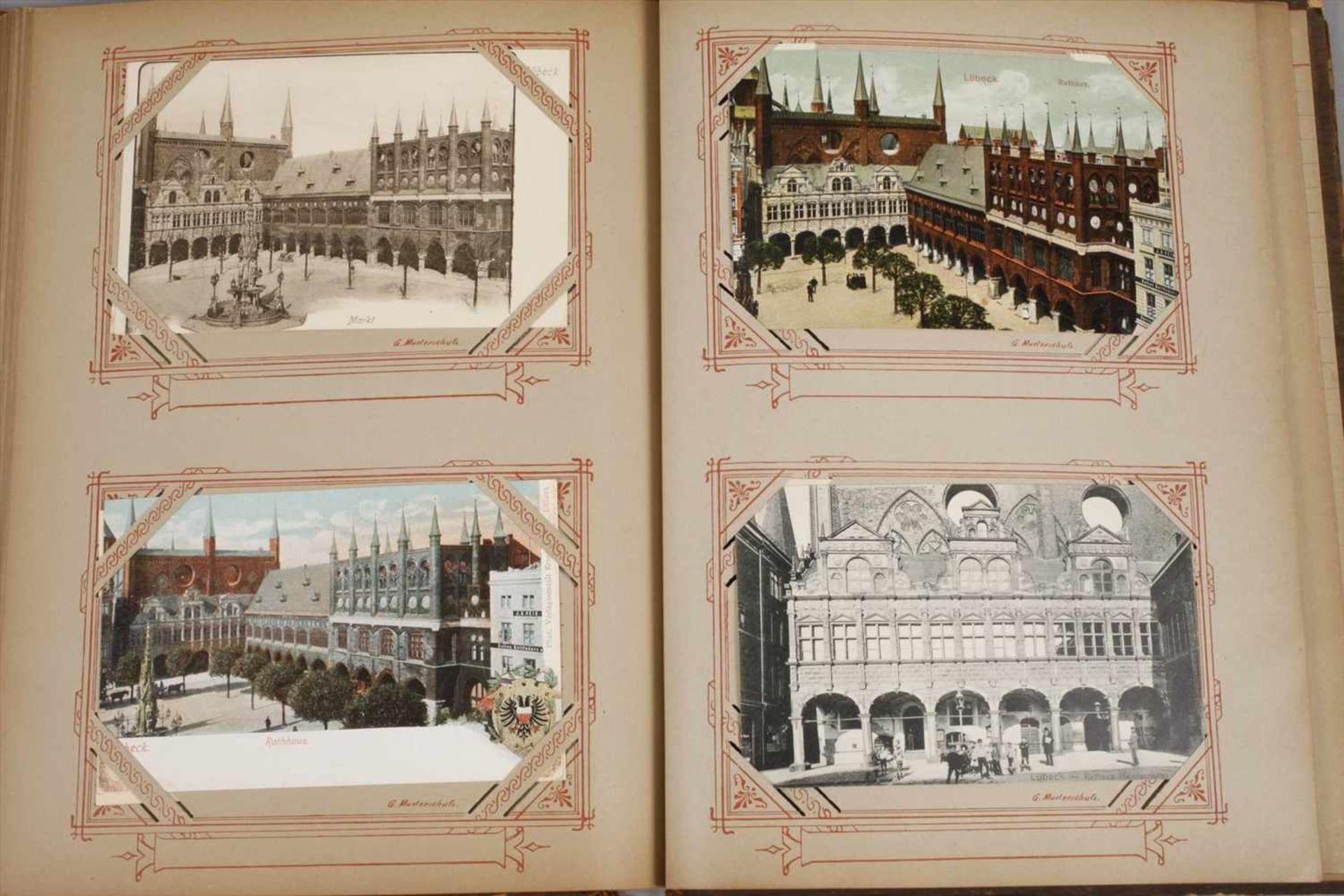 Paar Ansichtskartenalben Lübeckca. 280 Postkarten um 1910 bis vor 1945, dabei wenige farbig - Bild 6 aus 8