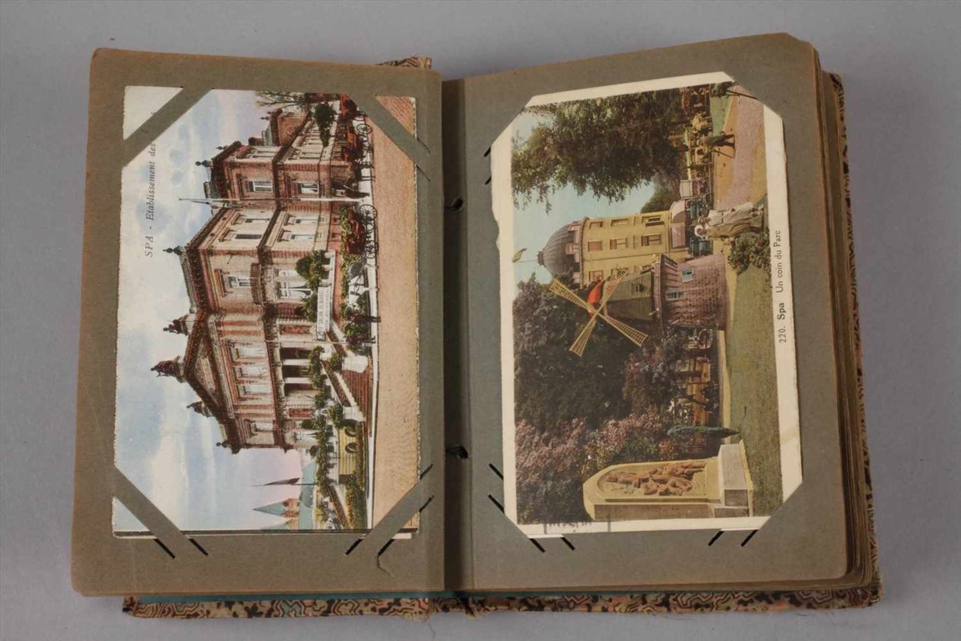 Paar Ansichtskartenalben Spa/Belgienvor 1945, ca. 105 Postkarten, teilweise farbig lithographiert, - Bild 7 aus 7