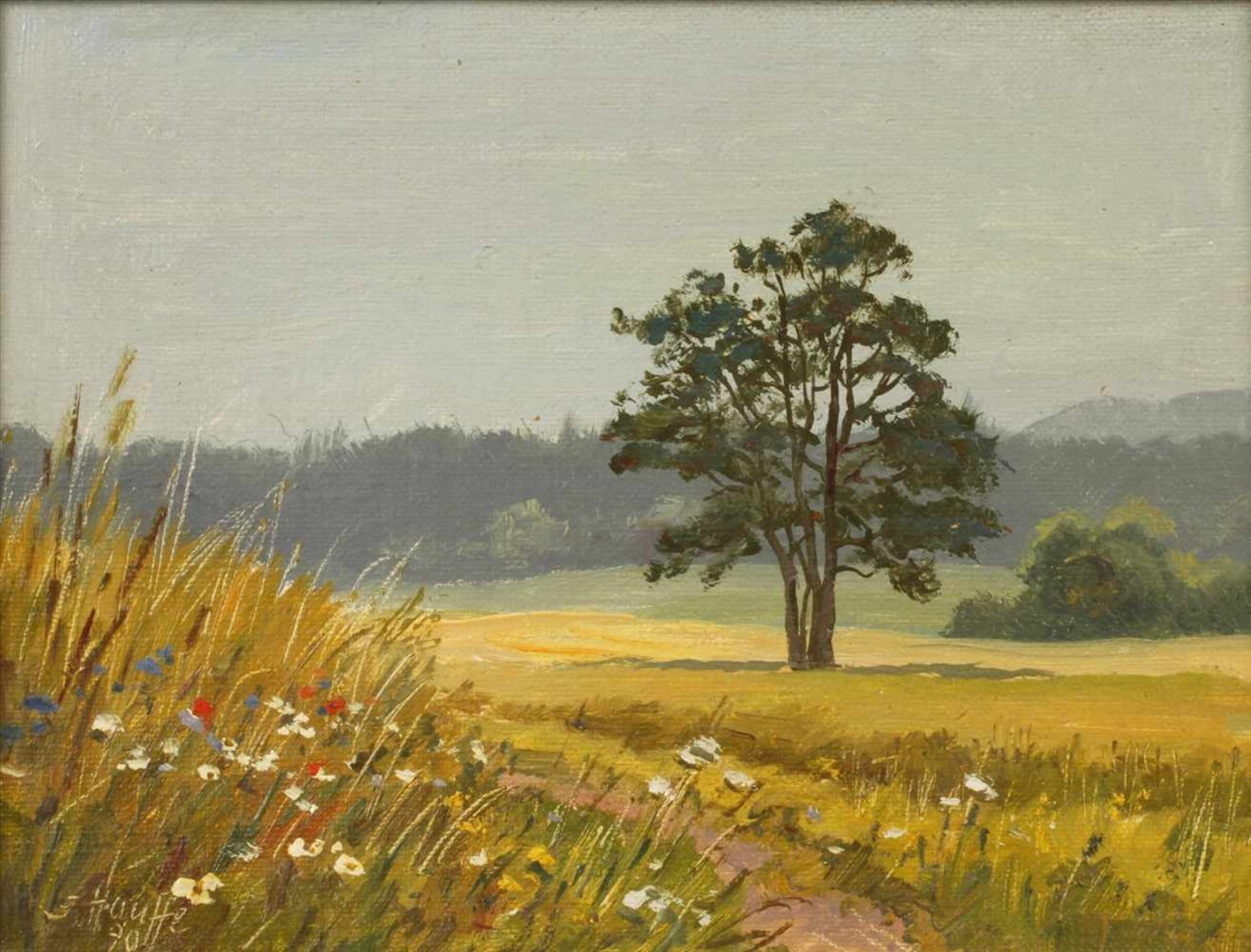 Siegfried Hauffe, Blumen am Wegesrandsommerliche vogtländische Landschaft mit blühendem Feldrain,
