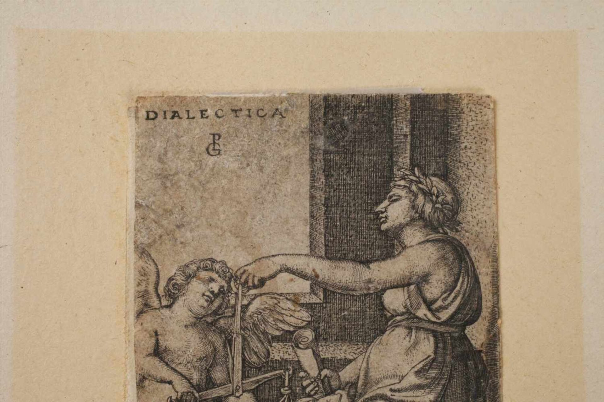 Georg Pencz, "Dialectica"Blatt zwei der Folge „Die freien Künste“, Kupferstich, um 1520-50, in der - Bild 2 aus 4