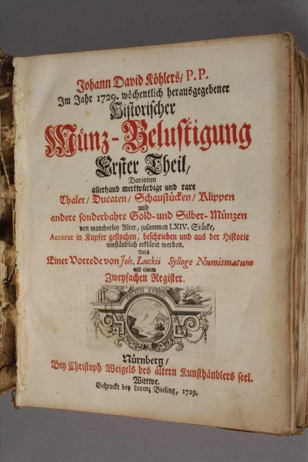 Johann David Köhlers Münz-Belustigung6 Bde. zu 11 Teilen, Nürnberg 1729-1739, Format 8°, - Bild 4 aus 4