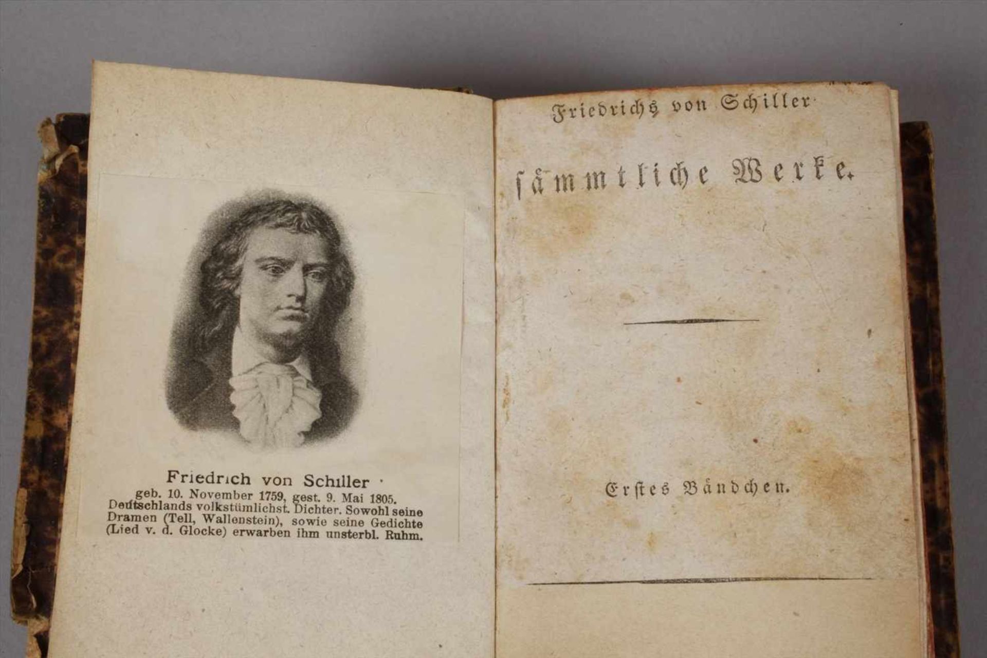 Friedrich von Schillersämmtliche Werke, 12 Doppelbde., Augsburg 1826/27, Bd. 1/2 bis 13/15 in - Bild 3 aus 3