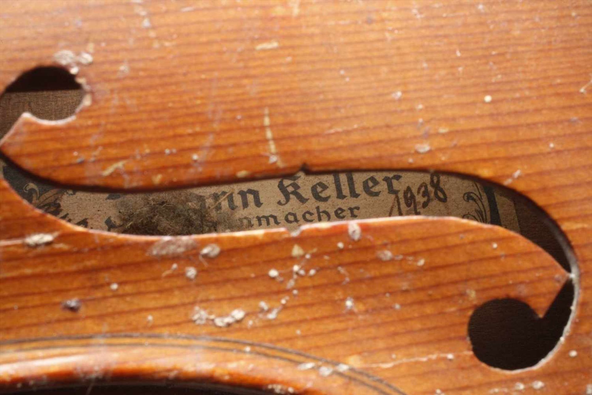 Violine im Etuiinnen auf Klebezettel bezeichnet Jungmann Keller Geigenmacher Landwüst üb Adorf i - Bild 4 aus 7
