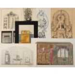 Sammlung Möbelentwürfe Art décoSammlung von ca. 24 Möbelentwurfs- und Detailzeichnungen und einige