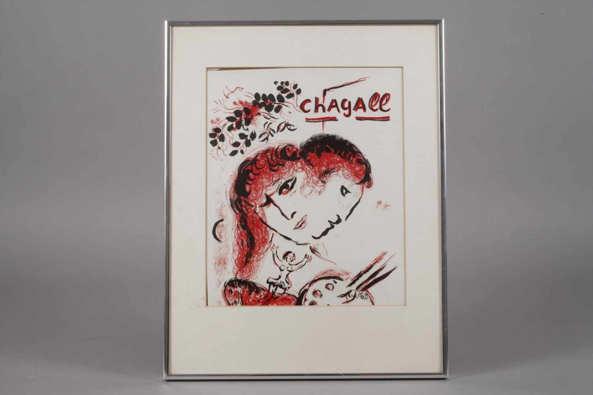 Marc Chagall, Der Traumfür den Künstler typische Komposition aus Pferd, einem Paar und einem - Bild 3 aus 3