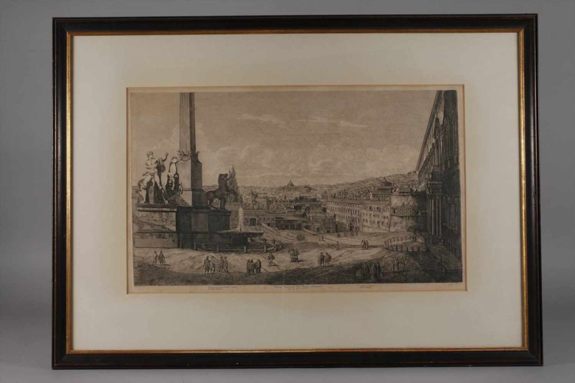 Luigi Rossini, Blick auf RomBlick über ein Häusermeer auf den Petersdom, unten mittig betitelt " - Bild 4 aus 4