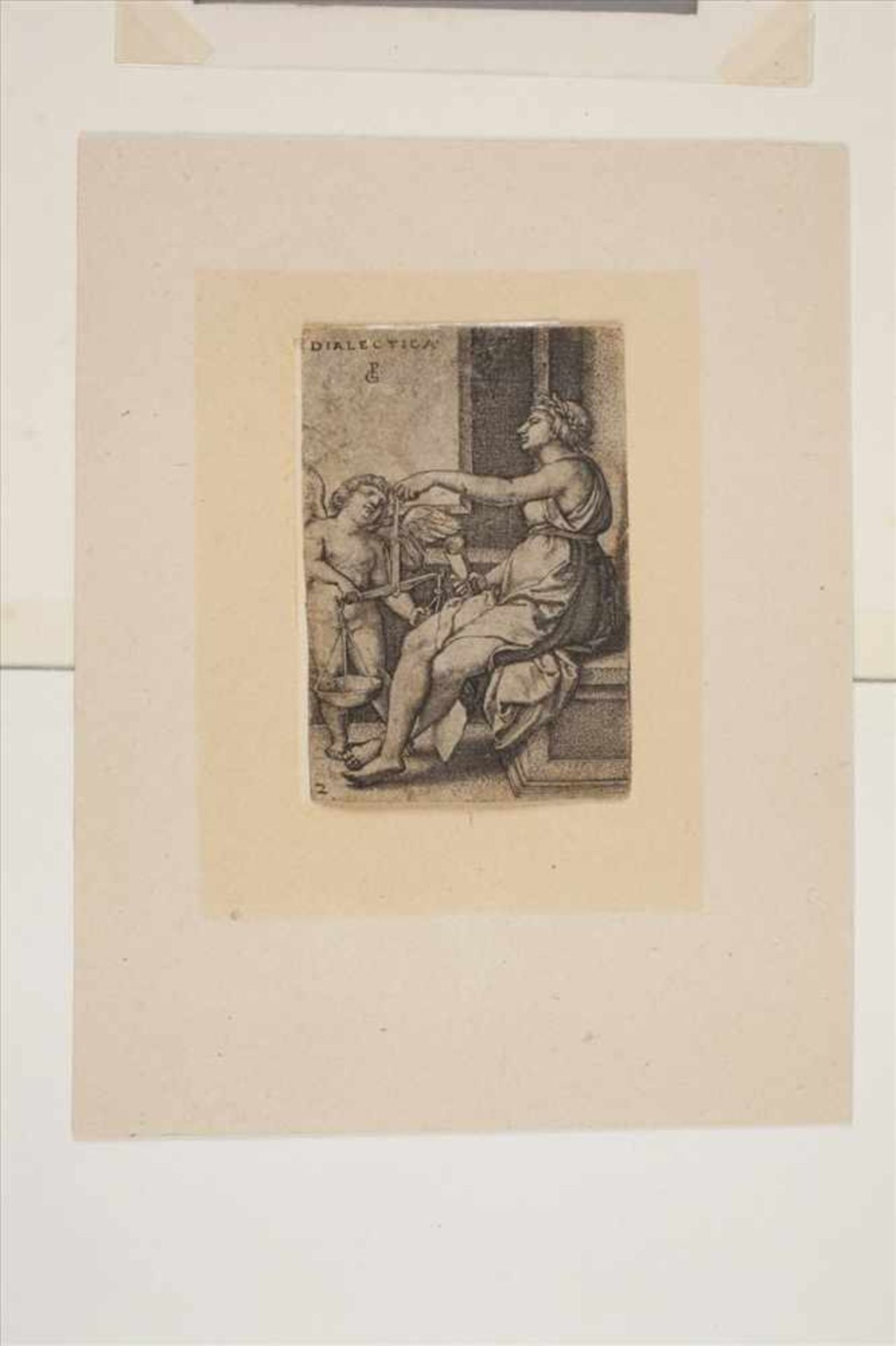 Georg Pencz, "Dialectica"Blatt zwei der Folge „Die freien Künste“, Kupferstich, um 1520-50, in der - Bild 4 aus 4