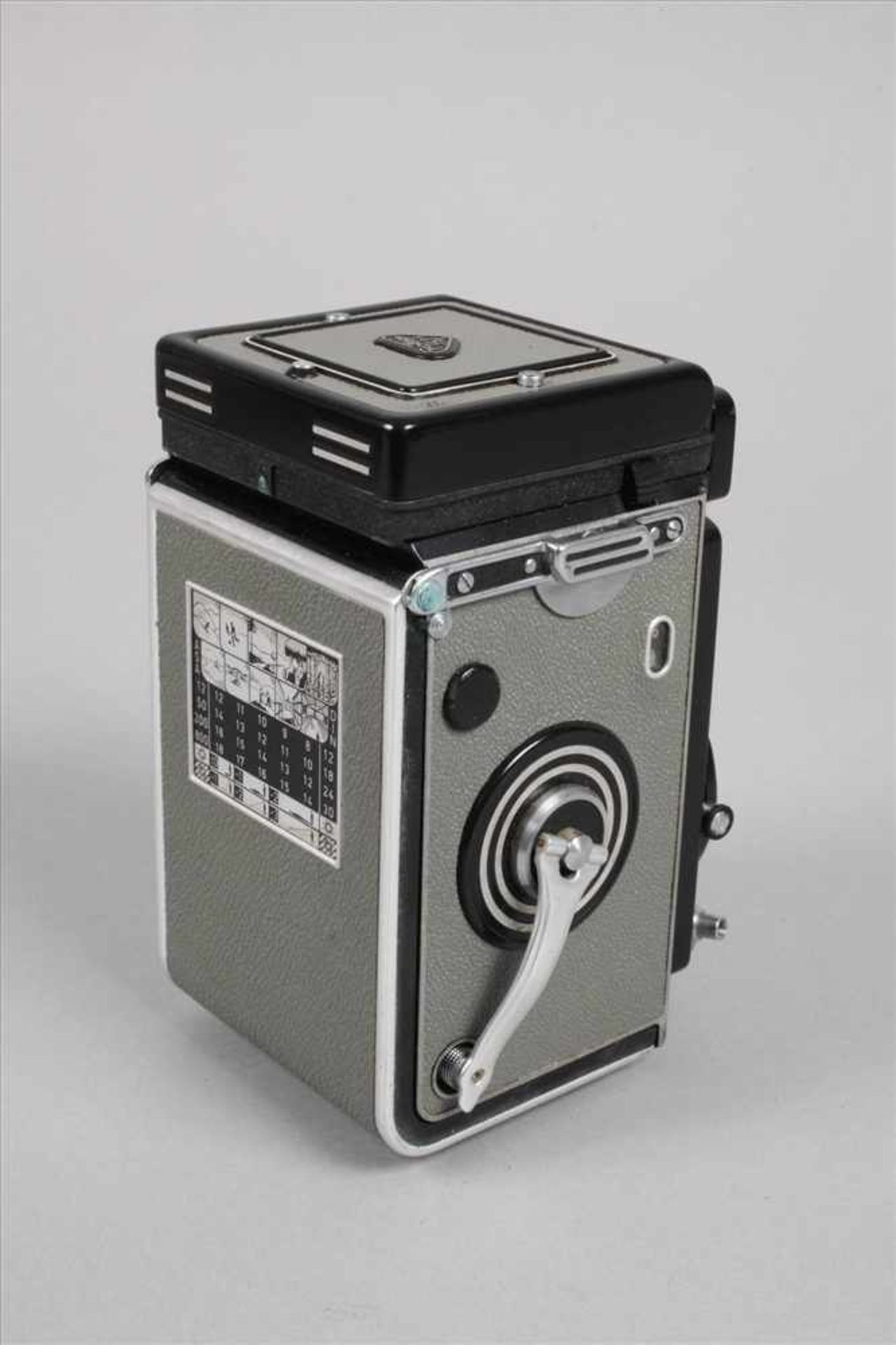 Kamera Rolleium 1960, Modell Rolleiflex, gemarkt Franke & Heidecke, Made in Germany, geschwärztes - Bild 2 aus 5