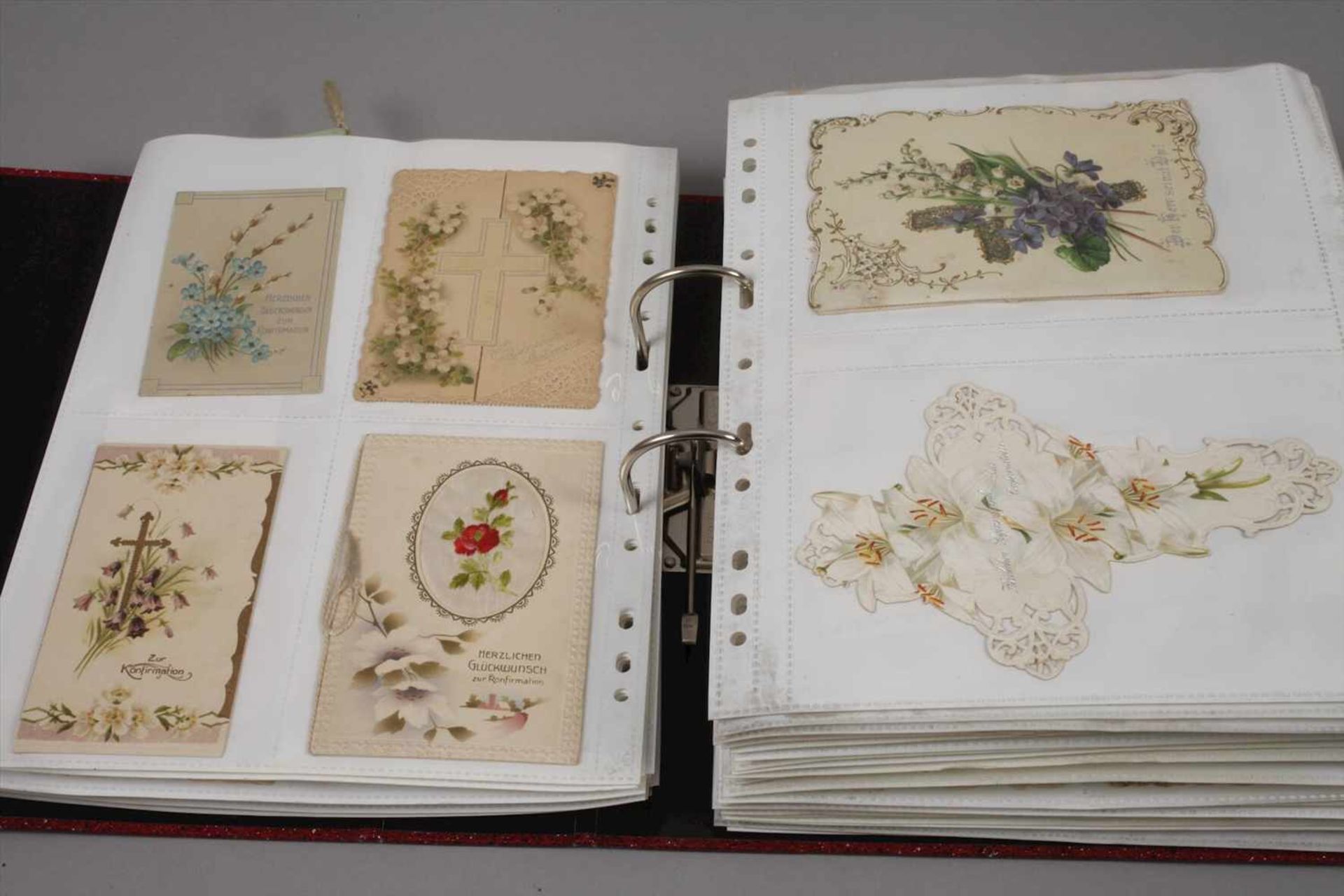 Sammlung Anlasskarten um 1900über 250 Stück, geprägte oder reich gestaltete Anlasskarten, bspw. - Bild 7 aus 7