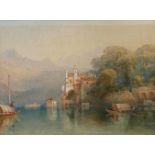 William Collingwood-Smith, Am Lago Maggiore,Blick auf die im Lago Maggiore liegende Insel Isola