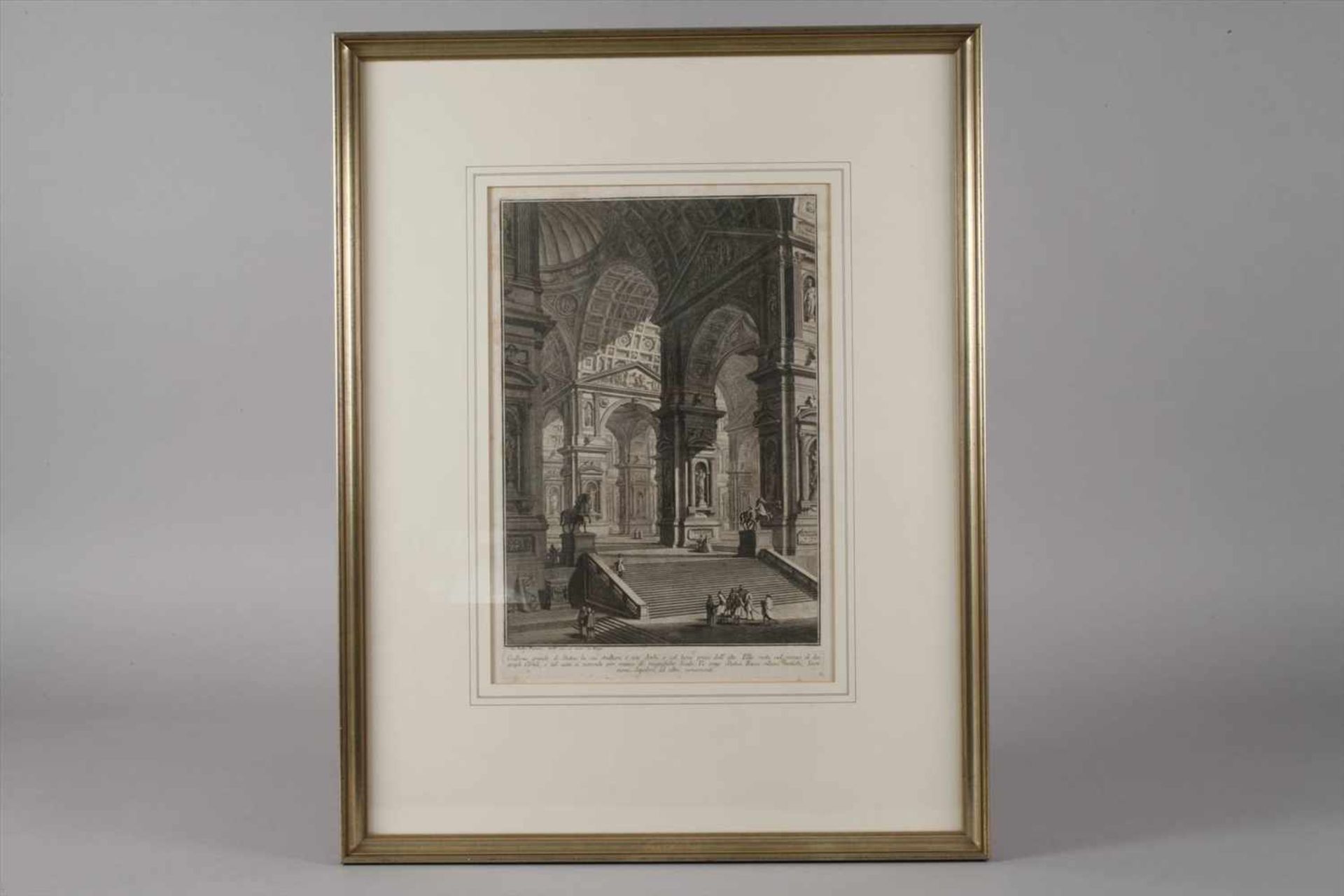 Giovanni Battista Piranesi, "Galleria grande..."prachtvolle, überwölbte Eingangshalle, - Bild 3 aus 3