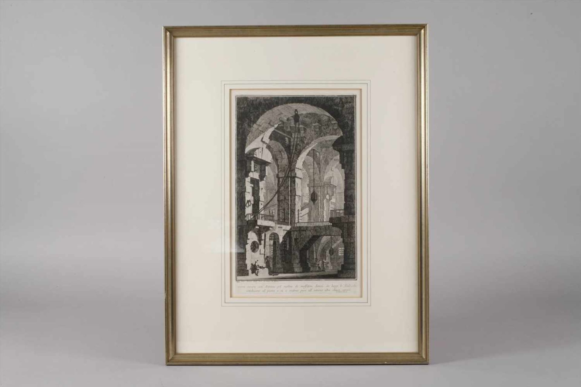 Giovanni Battista Piranesi, "Carcere oscura..."hoher, massiver, kellerähnlicher Gewölberaum, unter - Bild 3 aus 3