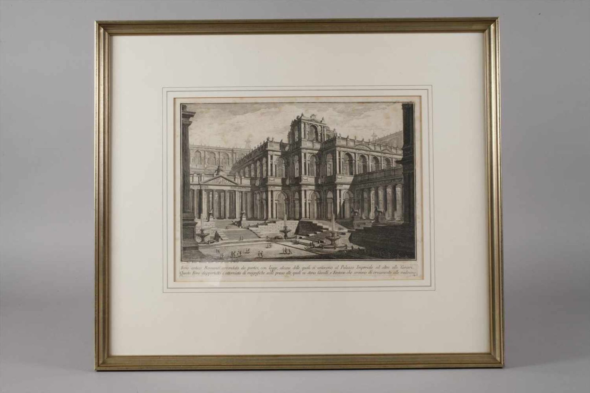 Giovanni Battista Piranesi, "Foro antico Romano"Blick auf einen prachtvollen, palastähnlichen Bau - Bild 3 aus 3