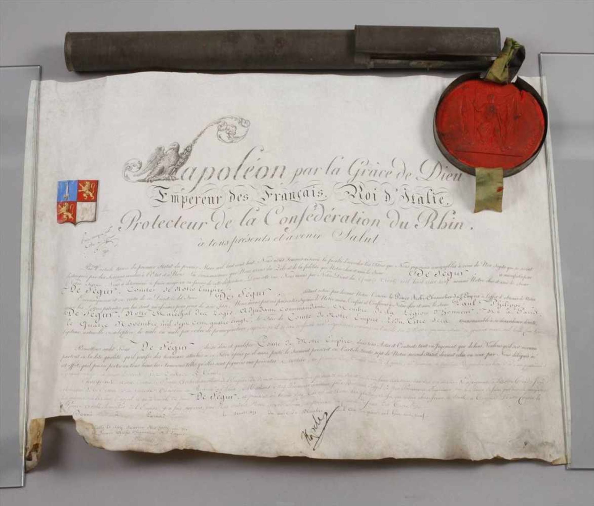 Lettre Patente mit dem Autogramm Napoleon I.Erhebung zum Comte de l'Empire von Philippe-Paul de - Bild 19 aus 20