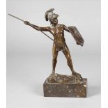Schwallenberg, Speerwerferum 1900, signiert, Bronze braun patiniert, Darstellung eines Gladiators