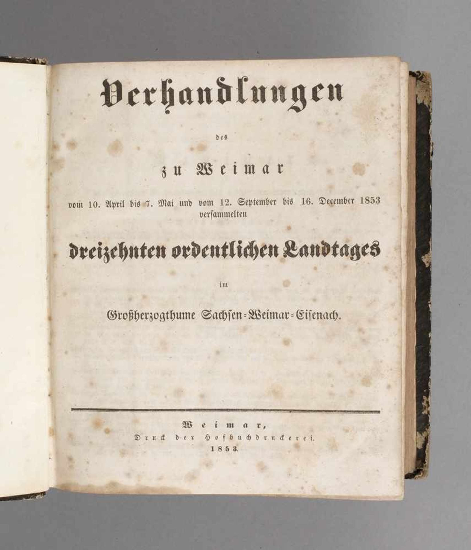 Verhandlungen des zu Weimarvom 10. April bis 7. Mai und vom 12. September bis 16. December 1853