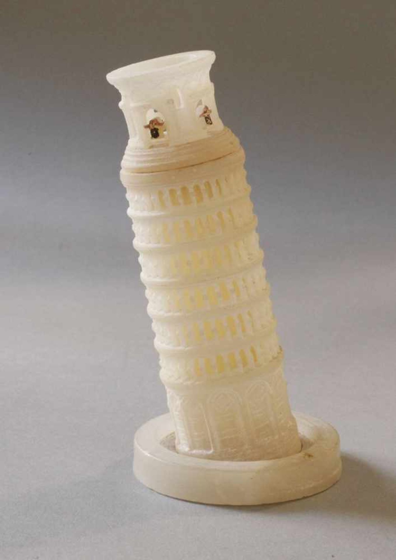 Architekturmodell Italien, Ende 19. Jh., Alabaster, stark verkleinertes Modell des schiefen Turm von - Bild 7 aus 13