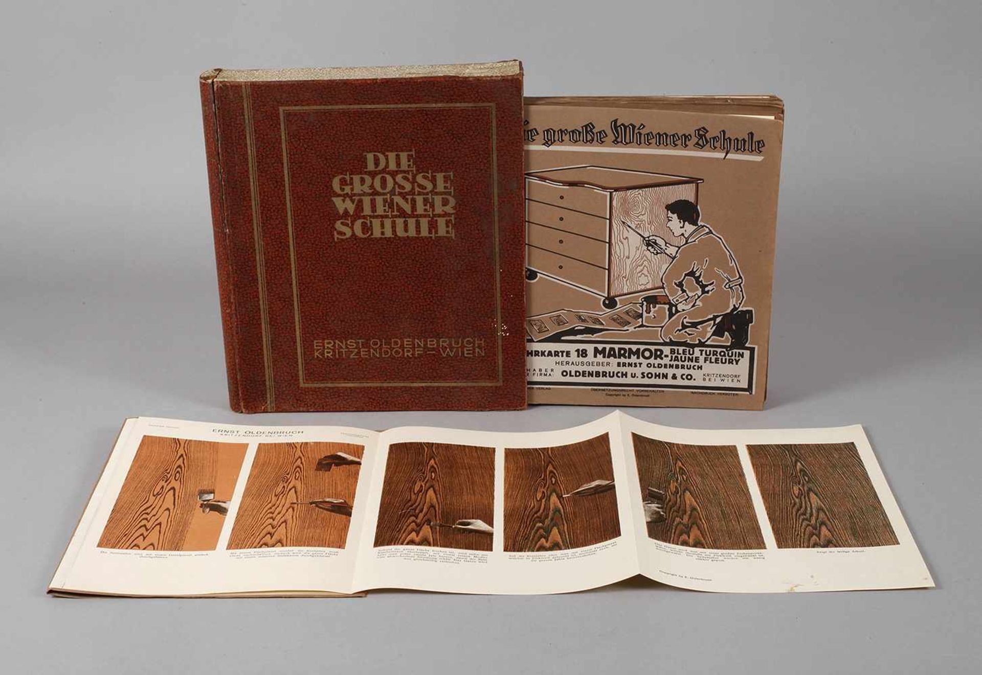 Die große Wiener Schule30 Lehrkarten zur Holz- und Marmormalerei, hrsg. von Ernst Oldenbruch, ohne