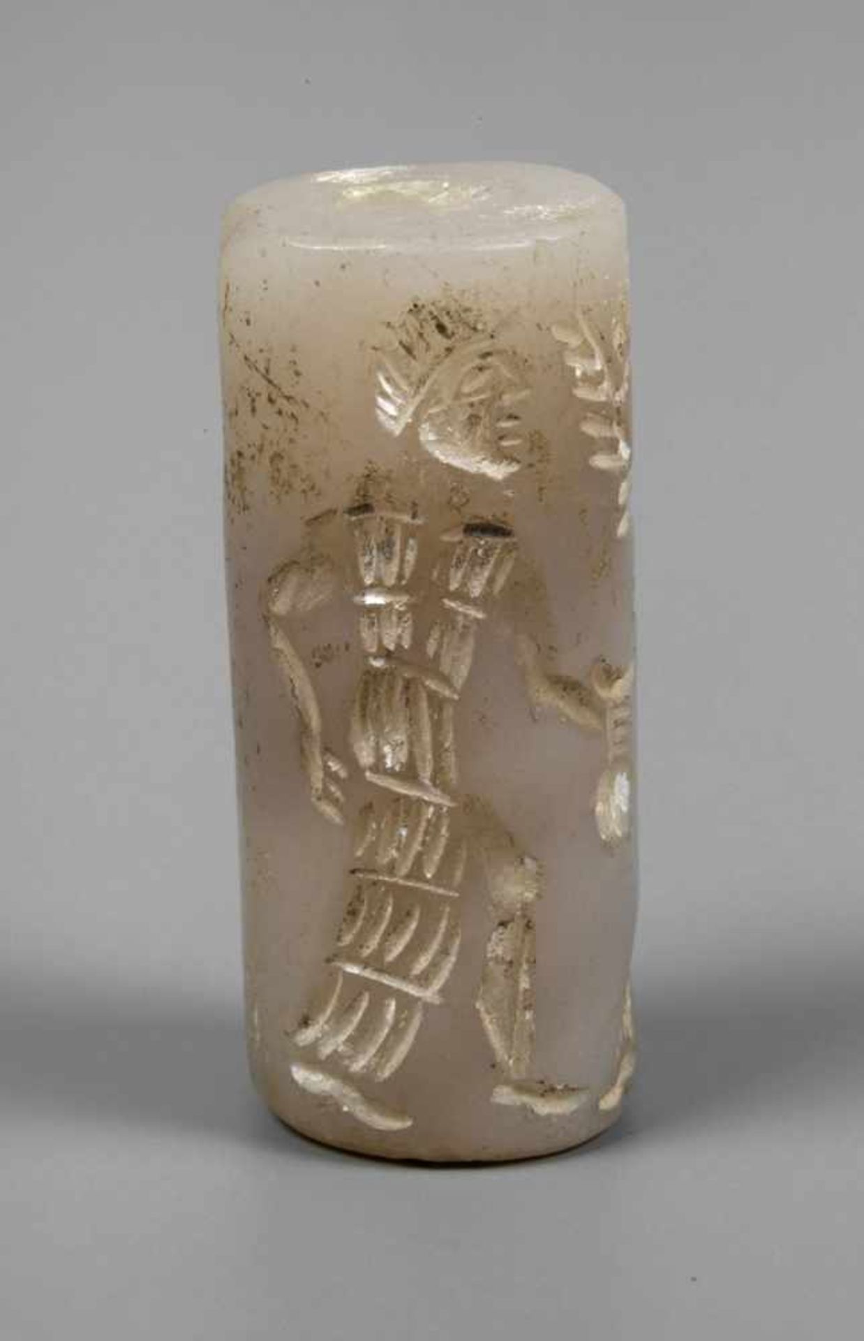 Vorderasiatisches Rollsiegelwohl Mesopotamien, 2. Jahrtausend v. Chr., zylindrisches, röhrenförmiges