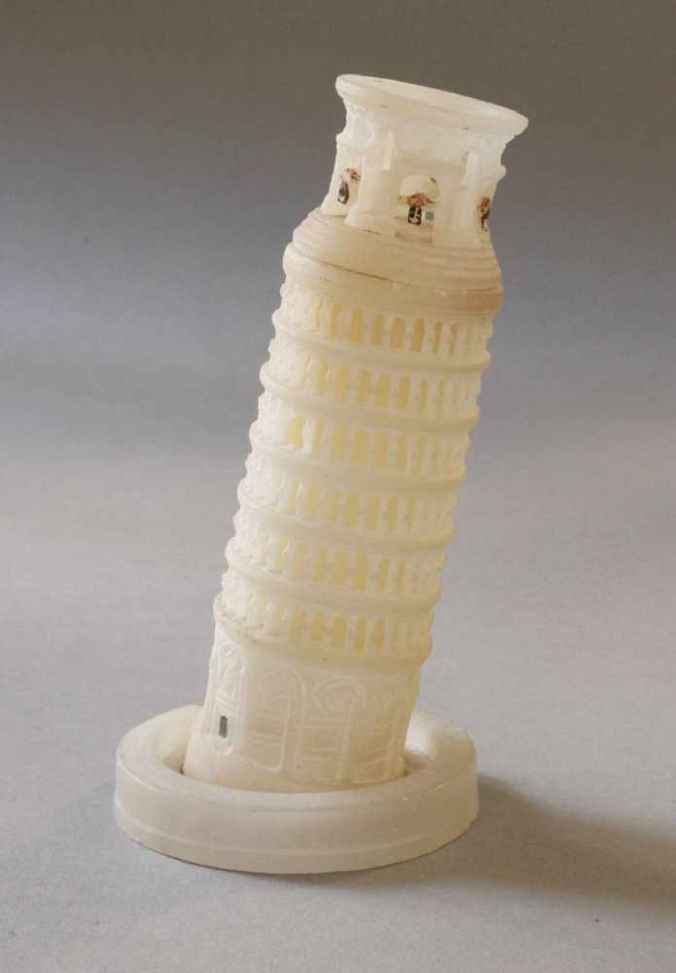 Architekturmodell Italien, Ende 19. Jh., Alabaster, stark verkleinertes Modell des schiefen Turm von - Bild 5 aus 13