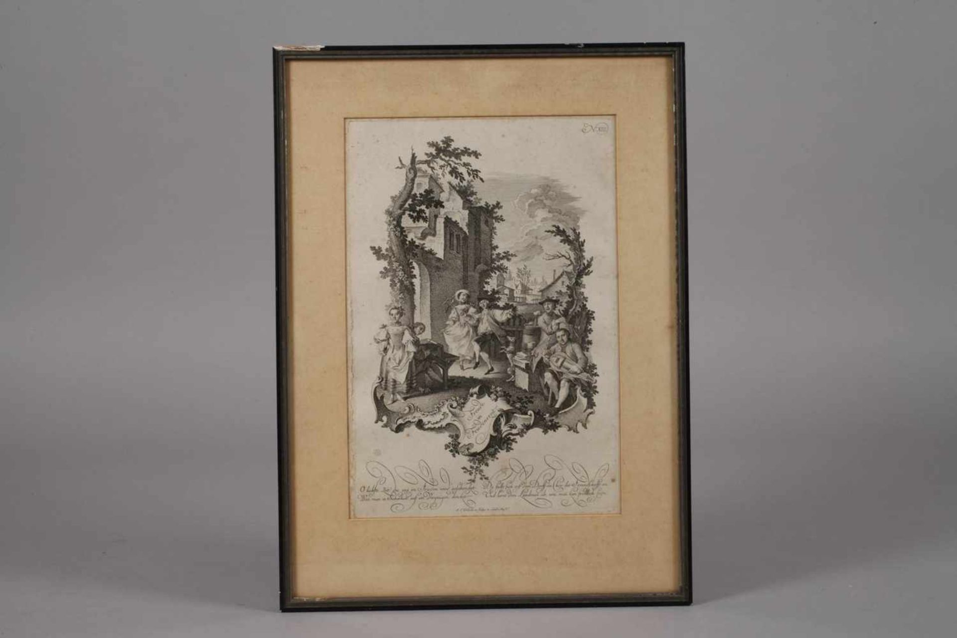 Johann Esaias Nilson, Paar Kupferstichejeweils betitelt "Freude in Friedenszeit" und "Facon - Bild 3 aus 3