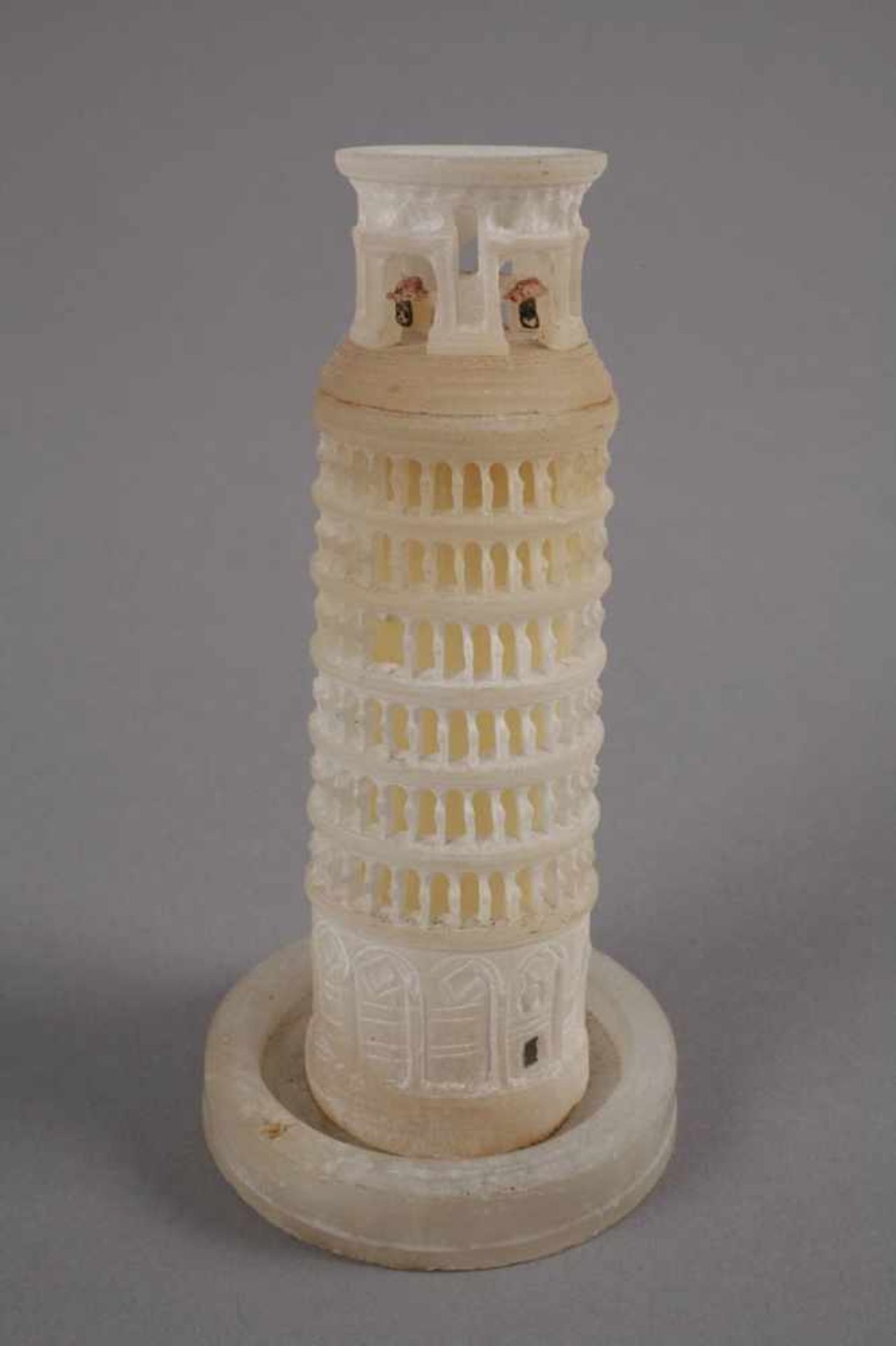 Architekturmodell Italien, Ende 19. Jh., Alabaster, stark verkleinertes Modell des schiefen Turm von - Bild 4 aus 13