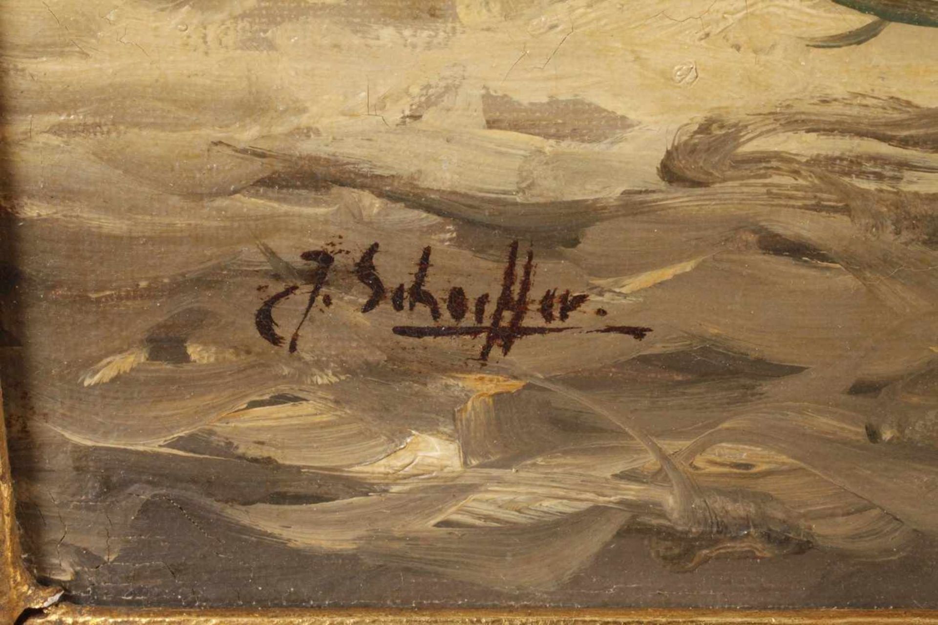 C. Schorffer, "Hamburger Hafen"Blick in das Hafenbecken mit zahlreichen Dampfern und kleineren - Bild 2 aus 6