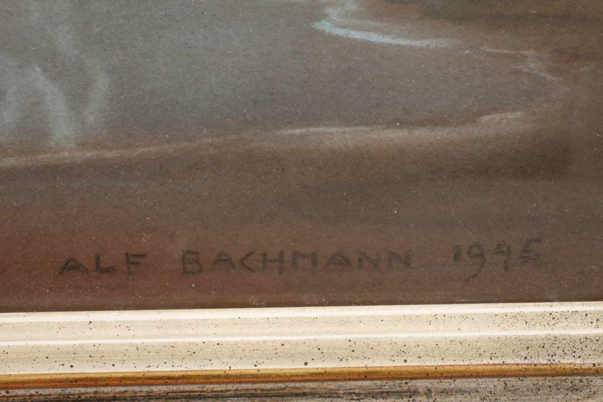Alf Bachmann, "Frühlingsmorgen II"Blick über das weite, stille Meer auf die am locker bewölkten - Bild 3 aus 3