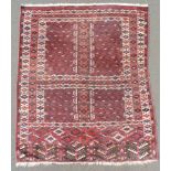 Jomud Engsi "Adlergruppe". Turkmenistan. Antik, Mitte 19. Jahrhundert.167 cm x 138 cm. Handgeknüpft.