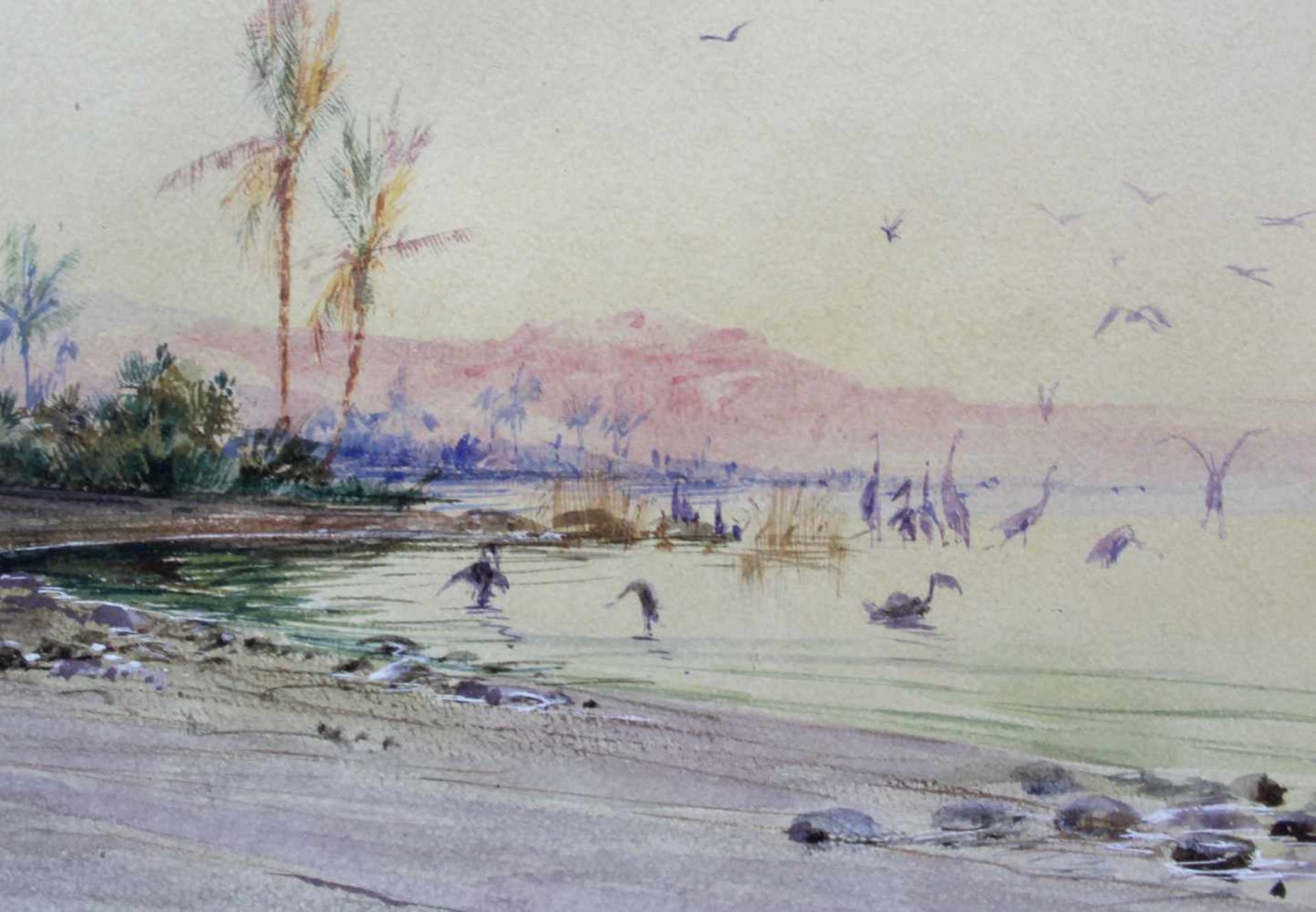 Eduard HELLER (1852 -?). Der Nil bei Assuan. Orient.23 cm x 32 cm im Ausschnitt. Gemälde. - Bild 4 aus 5