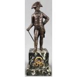 Bronze, Friedrich der Große, ''Alter Fritz'', auf Sockel.21 cm hoch.Bronze, Friedrich der Große, ''