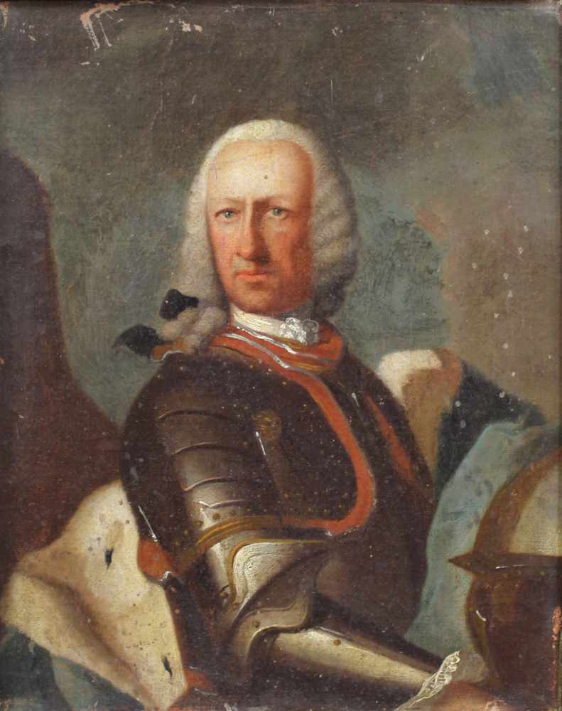 UNSIGNIERT (XVIII). Portrait des Wilhelm Prinz von Hessen - Phillipsthal.23 cm x 18 cm. Gemälde.