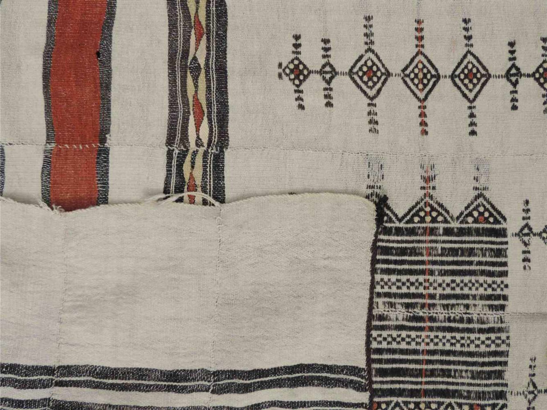 Berber Decke Kelim. West Sahara. Antik, um 1900.250 cm x 128 cm. Handgewebt. Wolle auf Wolle. - Bild 2 aus 9