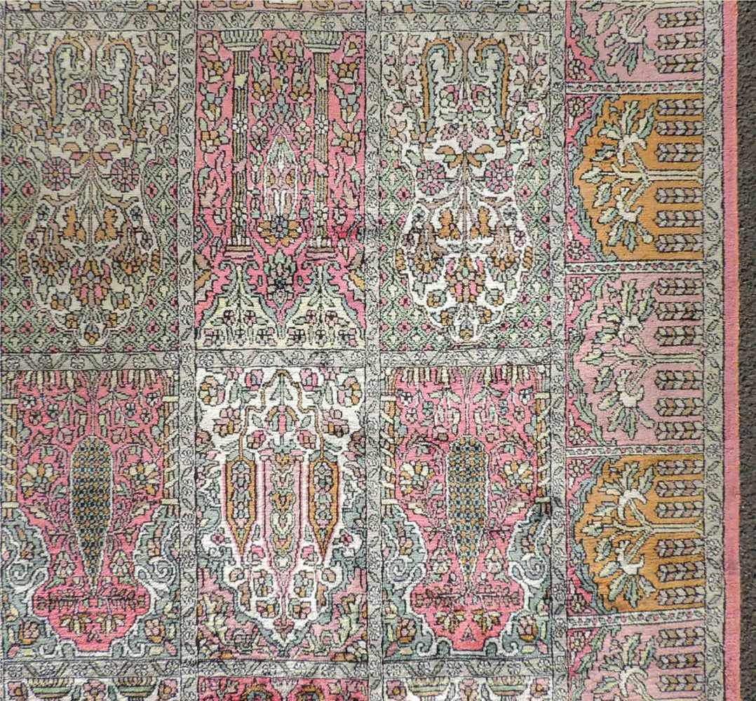 Kaschmir Salonteppich. Indien. Feine Knüpfung.347 cm x 243 cm. Handgeknüpft.Cashmere carpet. - Image 5 of 9