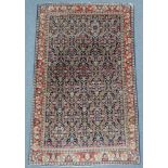 Bidjar Durchgemustert Perserteppich. Iran. Alt, Mitte 20. Jahrhundert. Feine Knüpfung.203 cm x 128