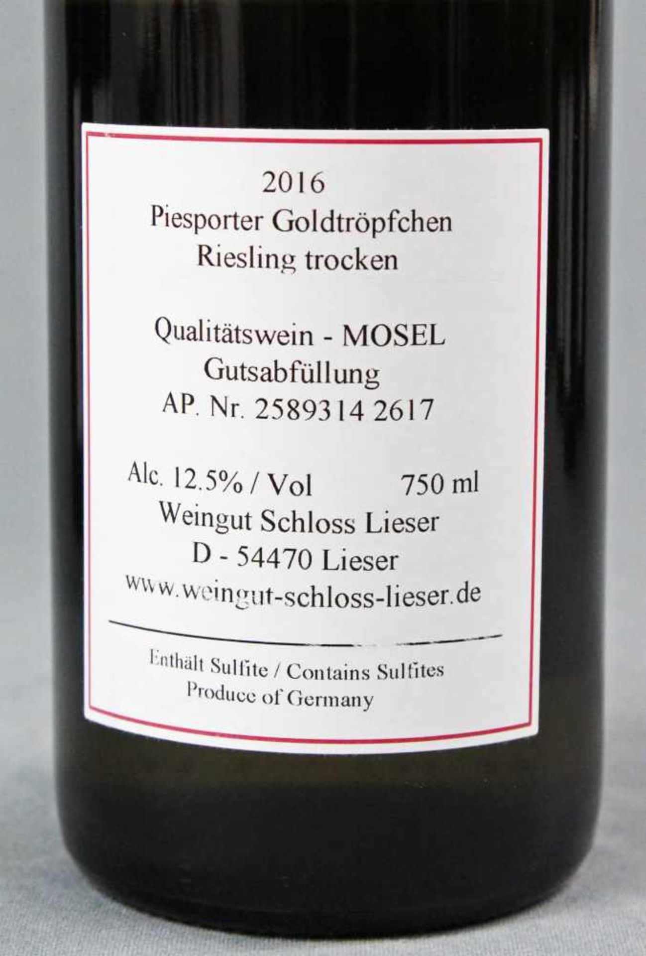 2016 Bernkastel Doctor. Schloss Lieser. Thomas Haag. Riesling. GG.Riesling trocken. - Bild 4 aus 7