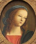 Italienische Schule (XVI - XVII). Maria Magdalena.22 cm x 18 cm oval. Insgesamt 40 cm x 32 cm.