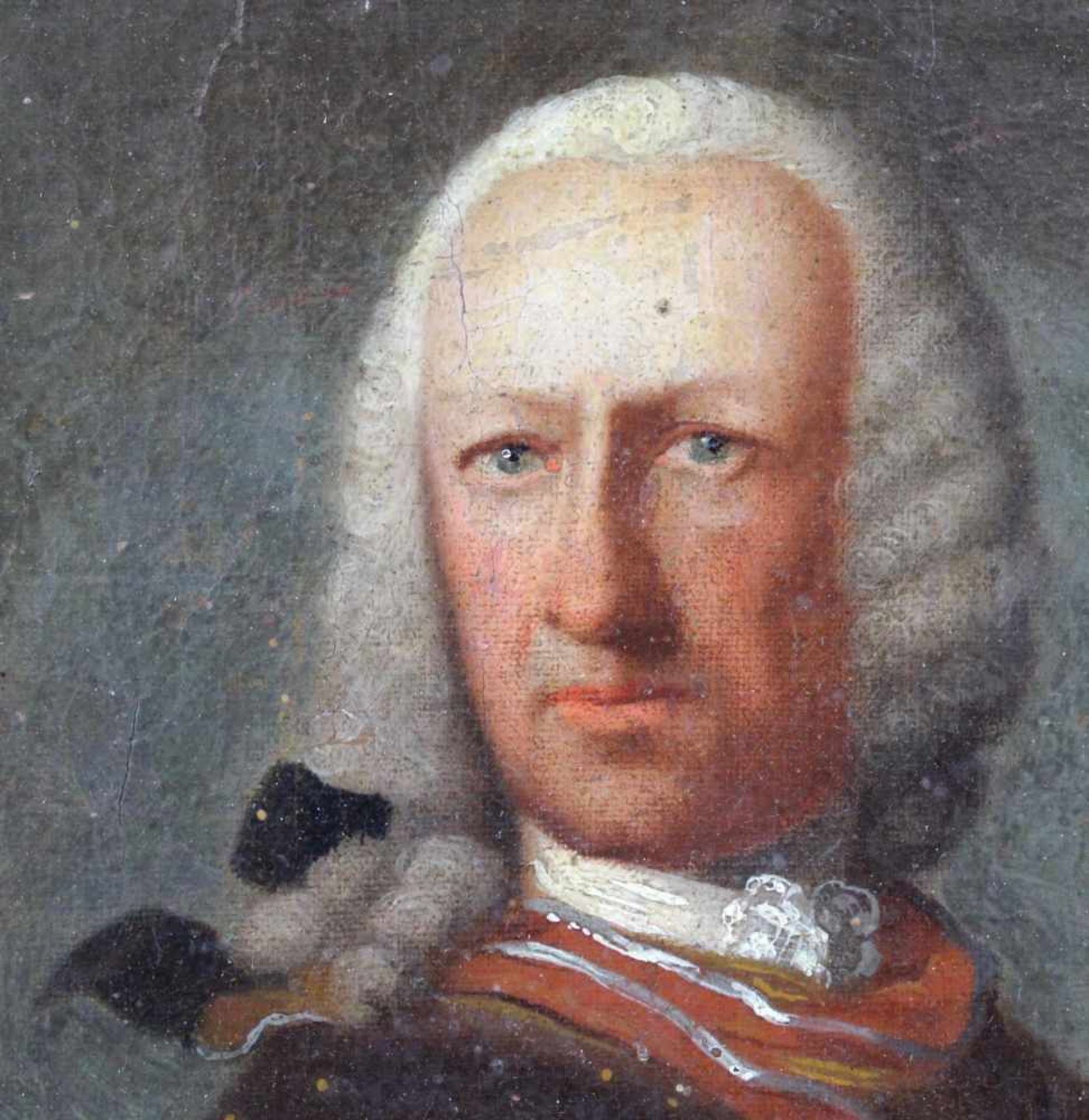 UNSIGNIERT (XVIII). Portrait des Wilhelm Prinz von Hessen - Phillipsthal.23 cm x 18 cm. Gemälde. - Image 3 of 5