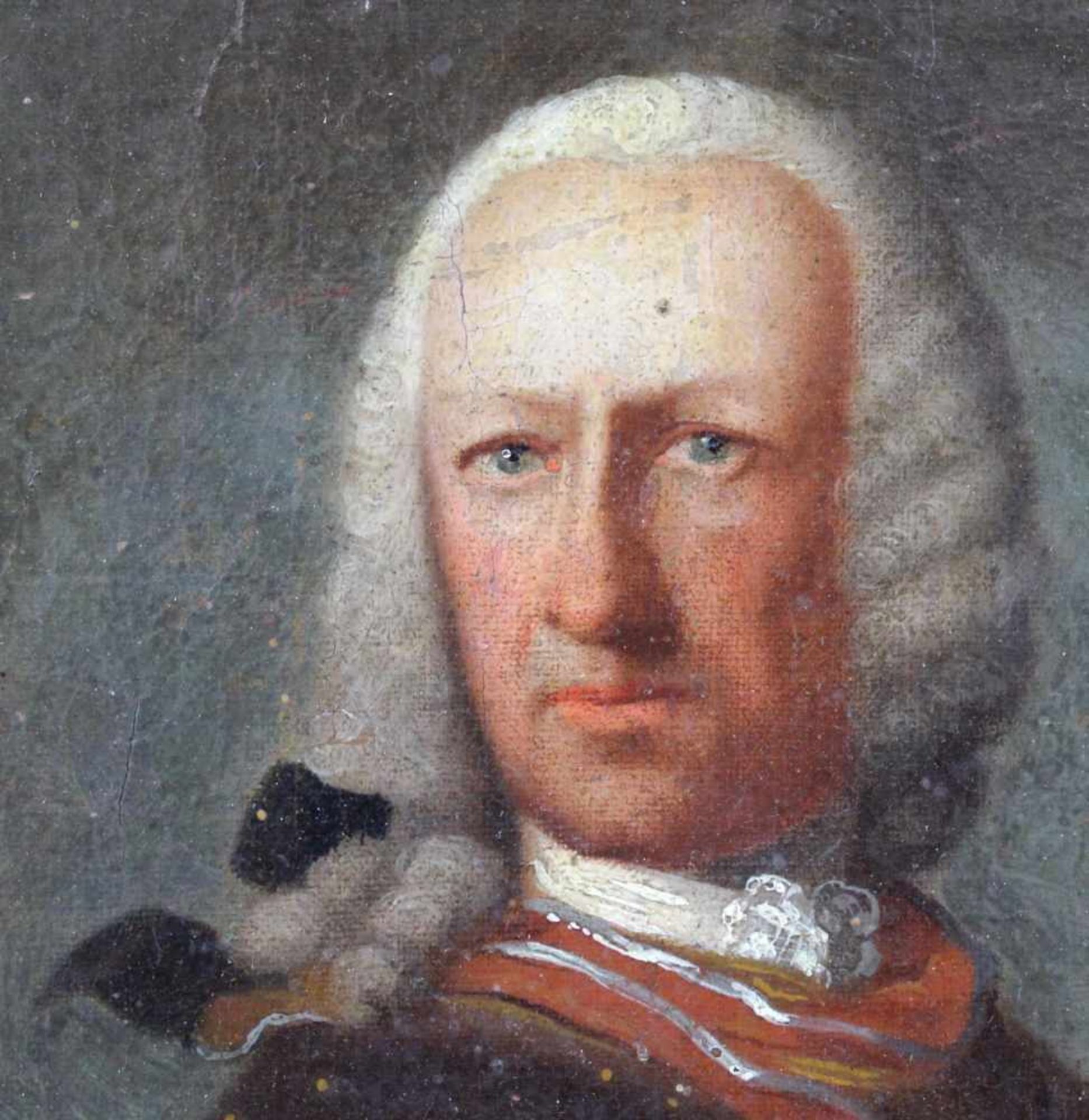 UNSIGNIERT (XVIII). Portrait des Wilhelm Prinz von Hessen - Phillipsthal.23 cm x 18 cm. Gemälde. - Bild 3 aus 5