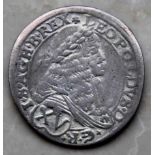15 Kreuzer Leopold I, 1675. Silber.Münze, Silber, ca. 5,6 Gramm.15 Kreuzer Leopold I, 1675. Silber.