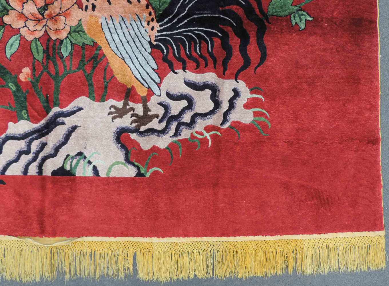 Xinjiang Seide. Bildteppich. China. Antik, um 1920.167 cm x 244 cm. Handgeknüpft. Seide auf - Image 3 of 9