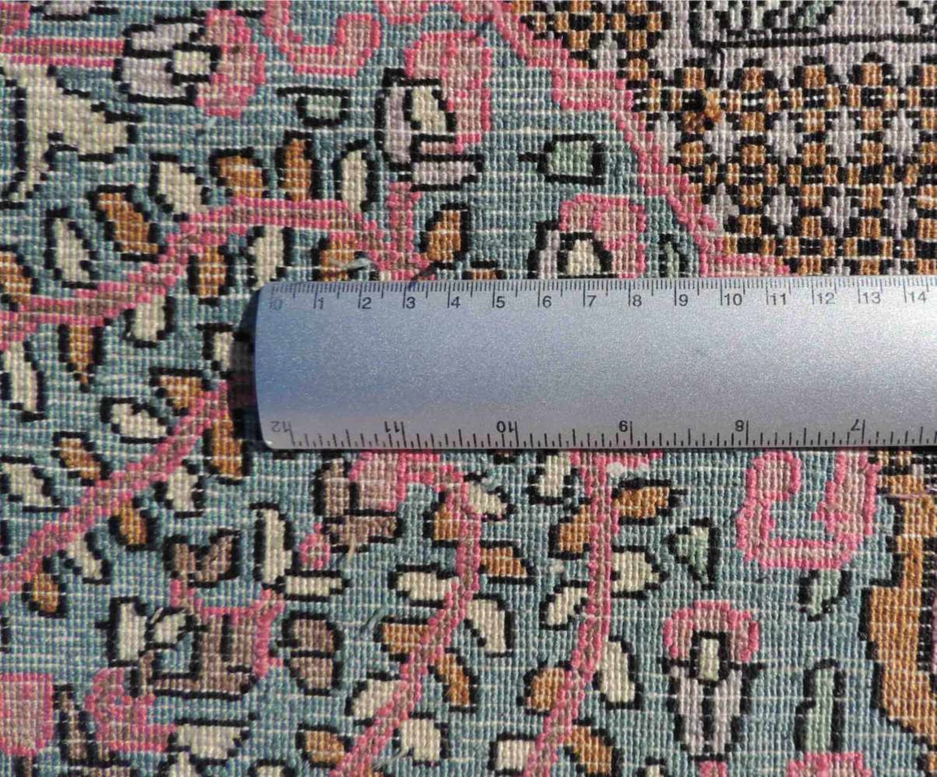 Kaschmir Salonteppich. Indien. Feine Knüpfung.347 cm x 243 cm. Handgeknüpft.Cashmere carpet. - Bild 9 aus 9
