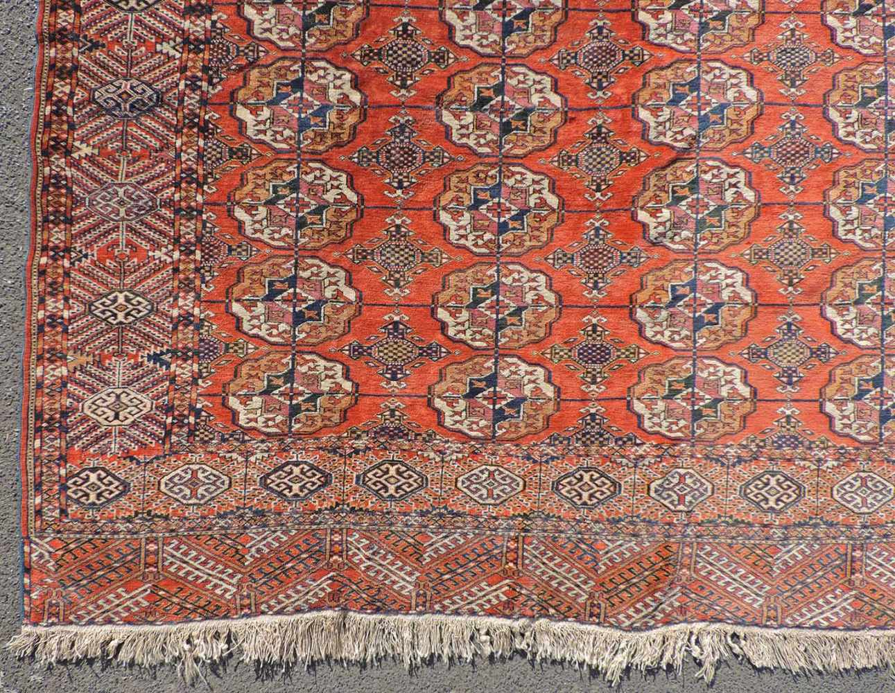 Jomud Stammesteppich. Iran. Antik, um 1910.309 cm x 210 cm. Handgeknüpft. Wolle auf Wolle. Göklan - Image 2 of 8