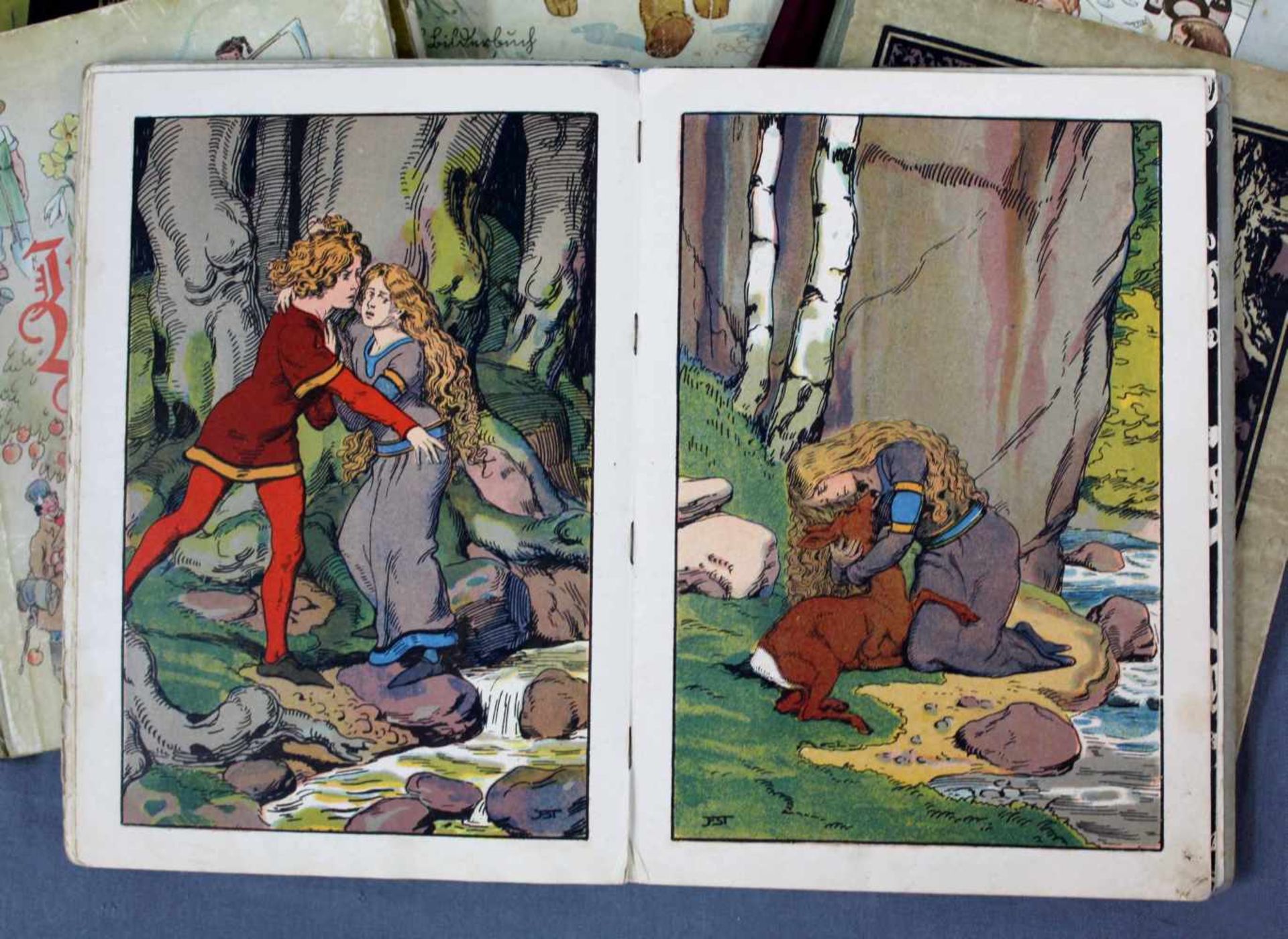 6 alte Kinderbücher."Grimms Märchen" Verlag Jos. Scholz Mainz, Scholz Künstler - Bilderbücher, ( - Bild 16 aus 18