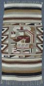 Bildteppich, Kelim / Decke. Aztec, Mexico. Circa 50 Jahre alt.145 cm x 78 cm. Handgewebt. Wolle