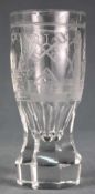 Logen Glas. Wohl Freimaurer um 1900. Geschliffen.17 cm hoch.Lodges glass. Probably Masons around