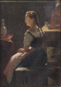 August Wilh. Ludolph STEGMANN (1840 - 1921). Junge Schönheit. Magd.41 cm x 29 cm. Gemälde. Öl auf