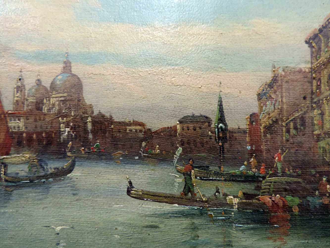 Karl KAUFMANN (1843 - 1902/05). 2 Venedig Veduten.Je 18 cm x 30 cm. Signiert mit dem Synonym "L. - Image 9 of 10