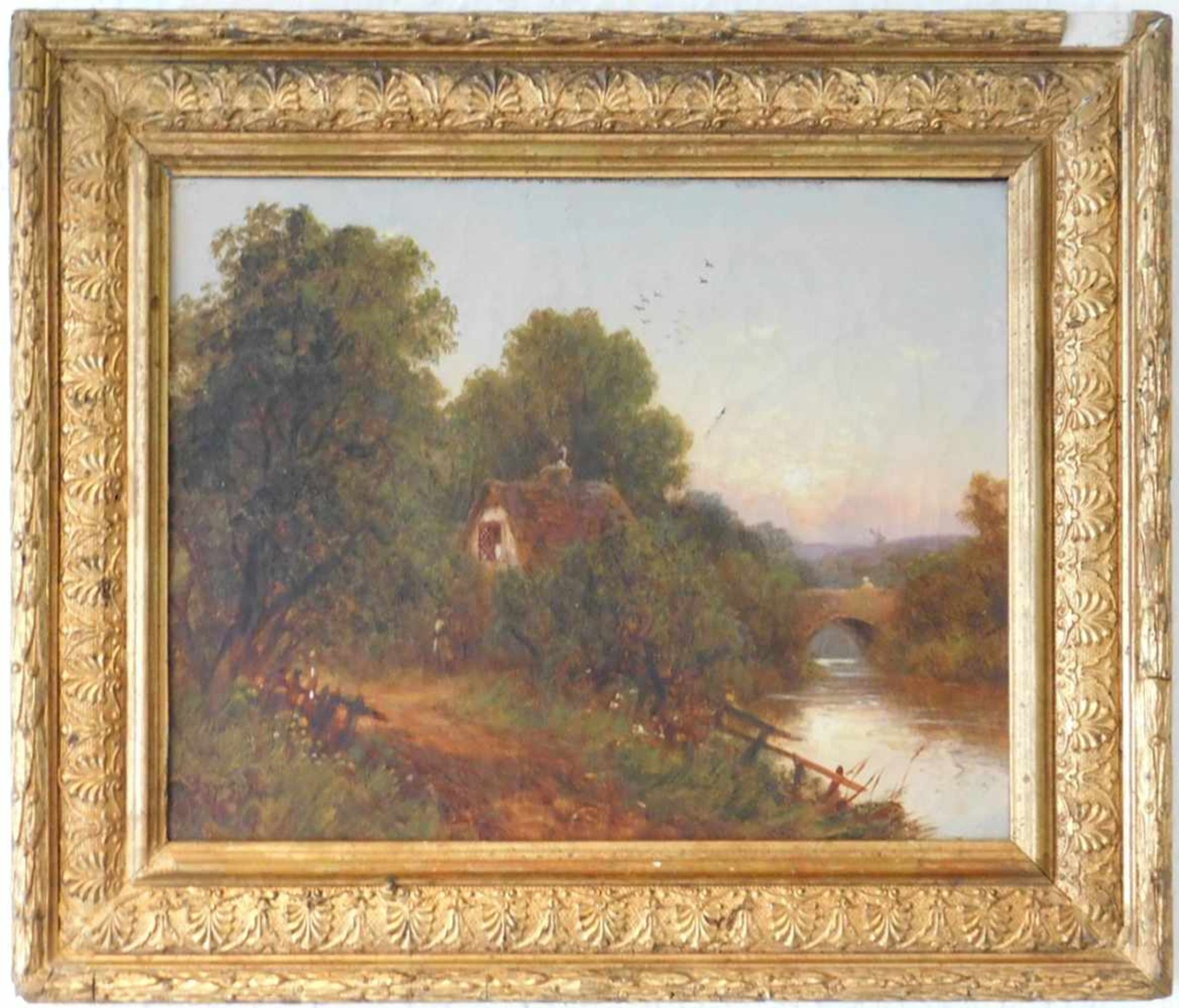 Robert Robin FENSON (1880 - 1920). Brücke über einen Fluss.22,6 cm x 30 cm. Gemälde, Öl auf - Image 2 of 4